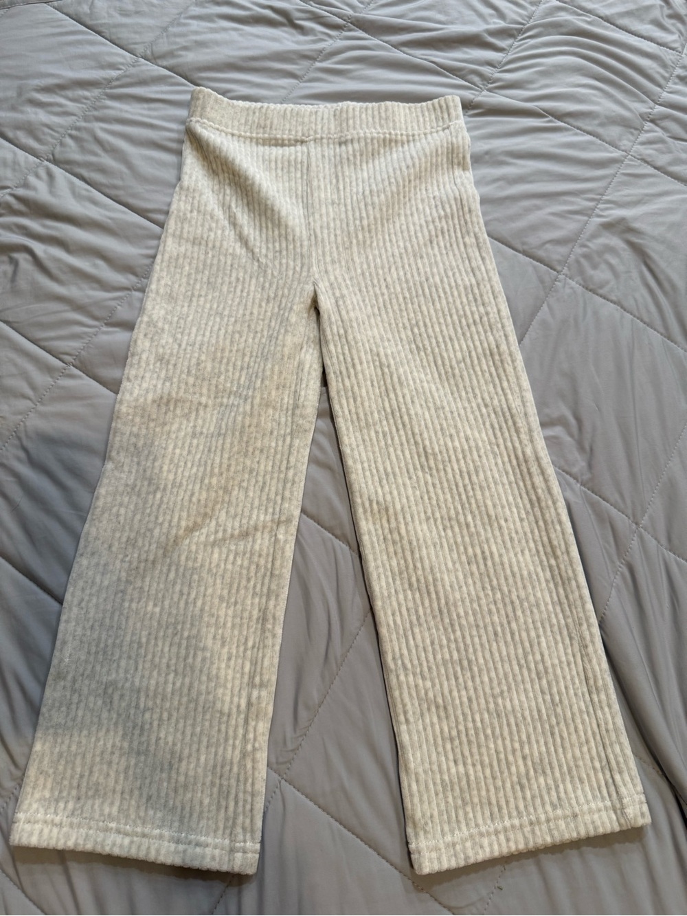 OshKosh B'gosh Cream Ribbed Wide-Leg Knit Pants